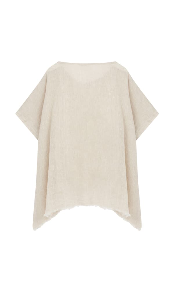 Fray natural linen top