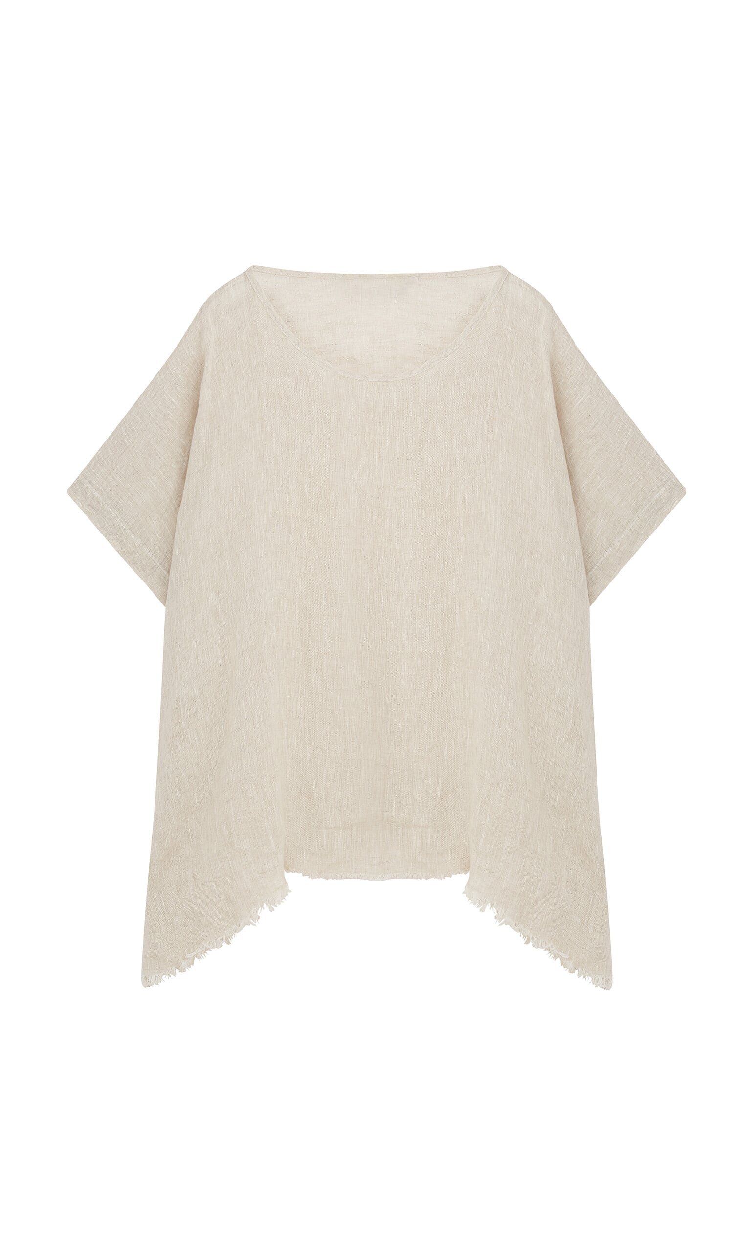 Fray natural linen top