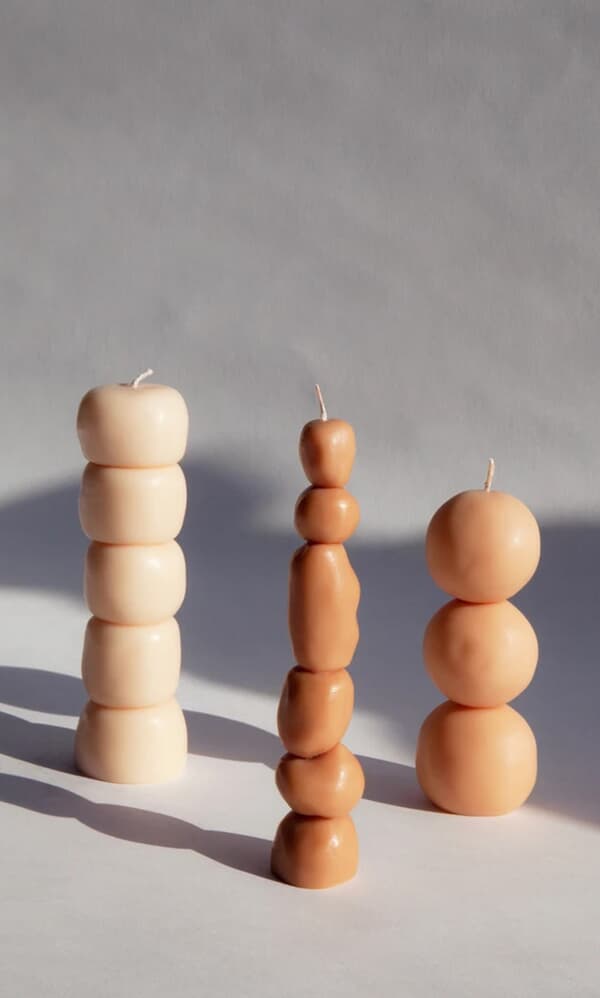 Piu candle set of 3 sculptural pieces