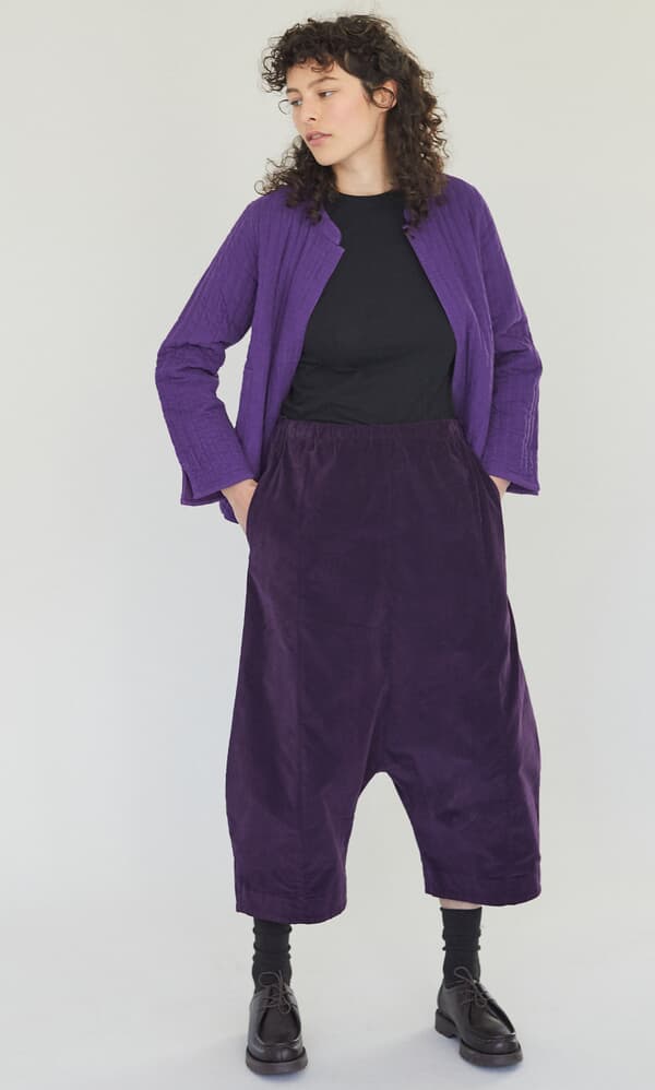 Plum velvet pants