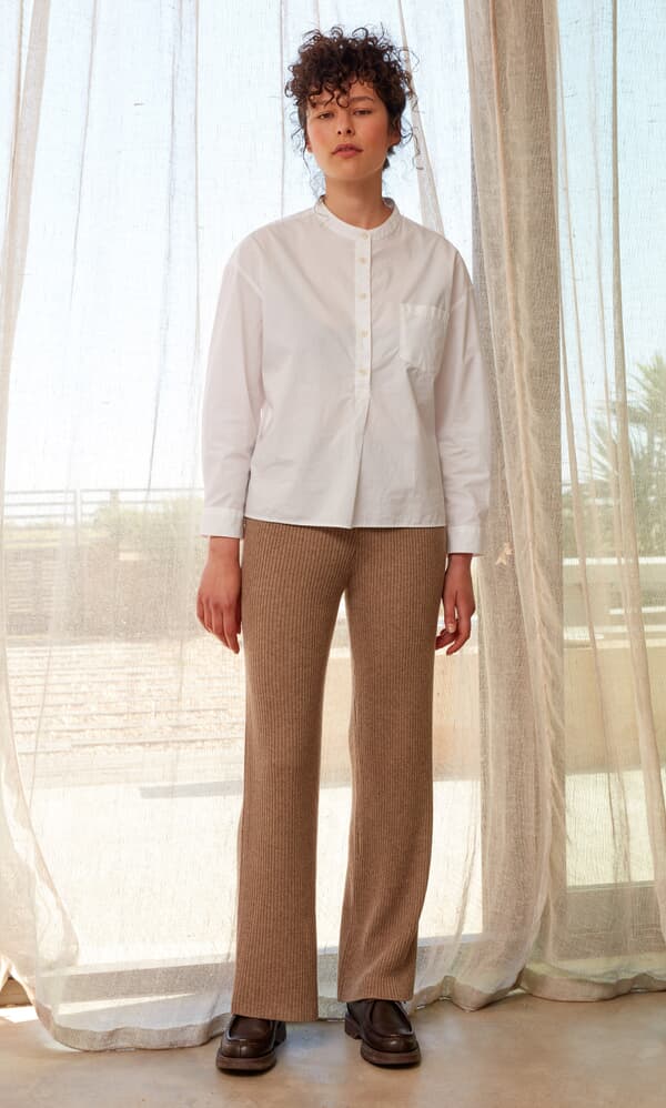 Knit rib pants