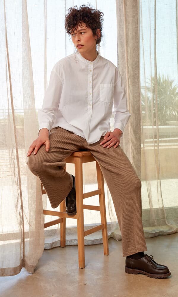 Knit rib pants