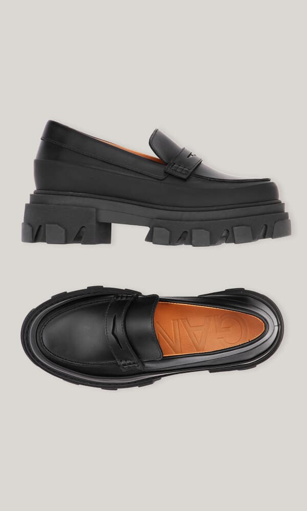 Matte black loafers by Ganni - SS22