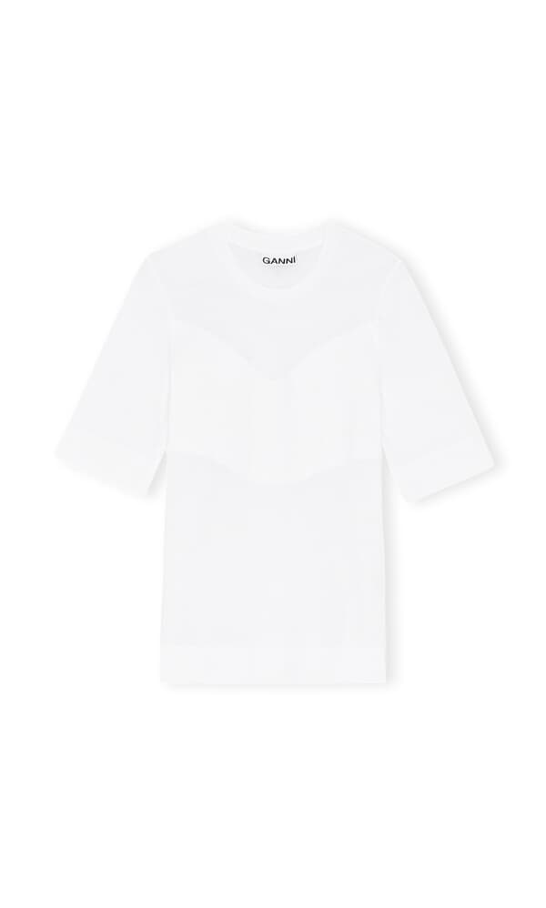 Quilt white tee by Ganni