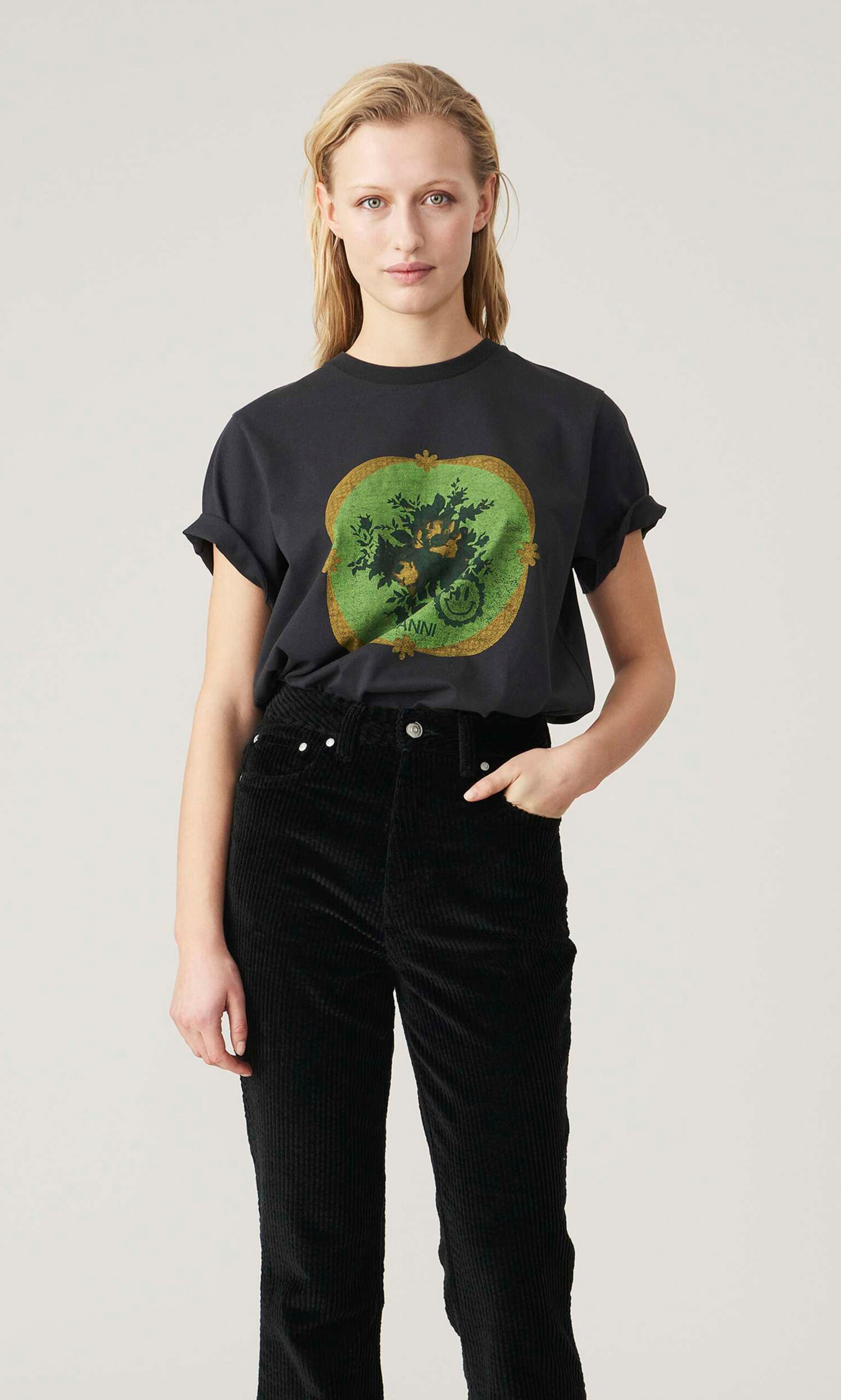 Flower border tee by Ganni