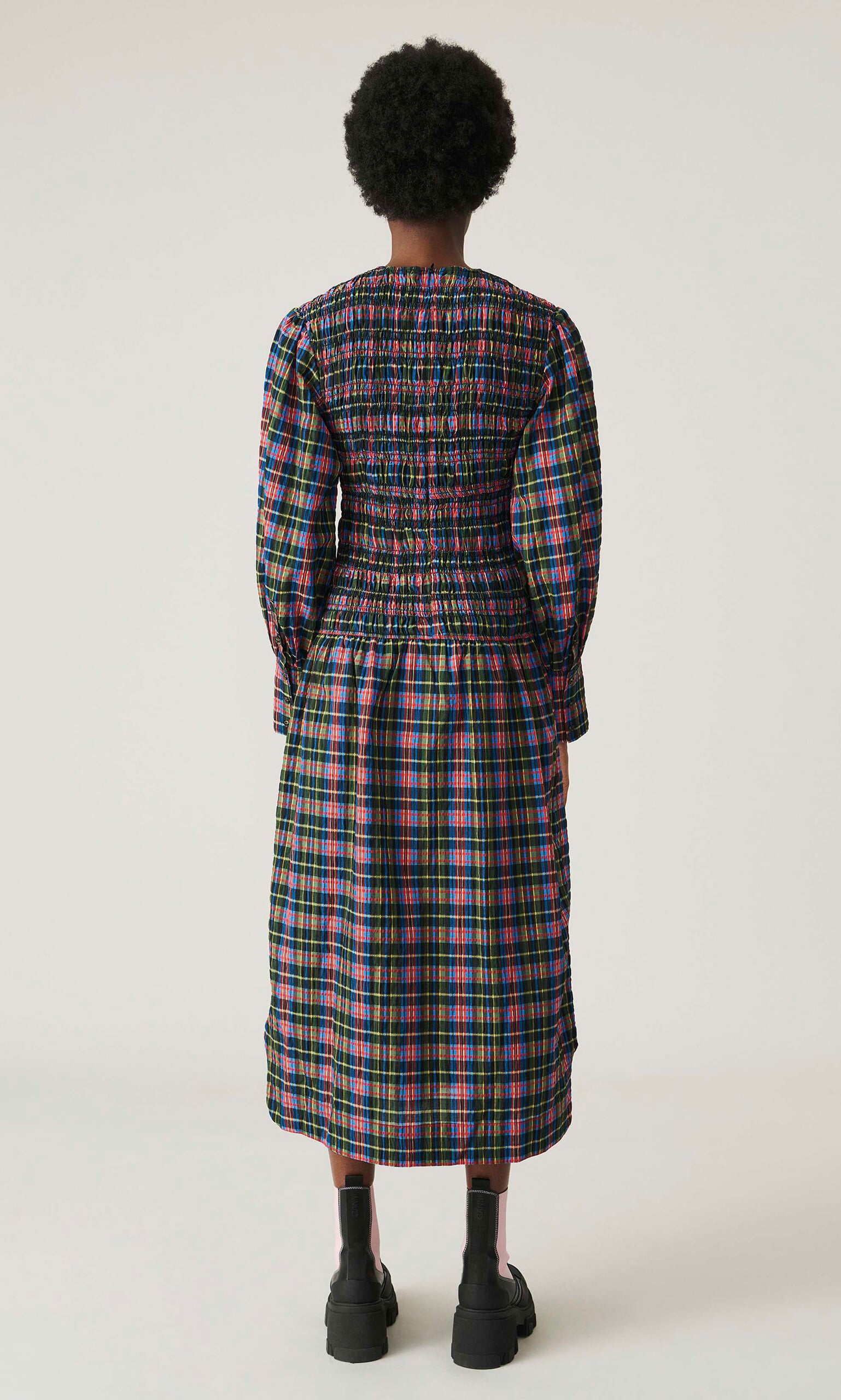 Maxi black smock dress by Ganni