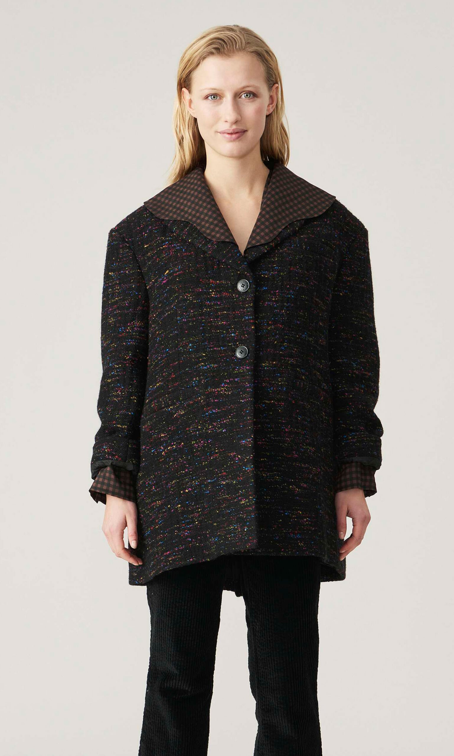 Speckled coat by Ganni