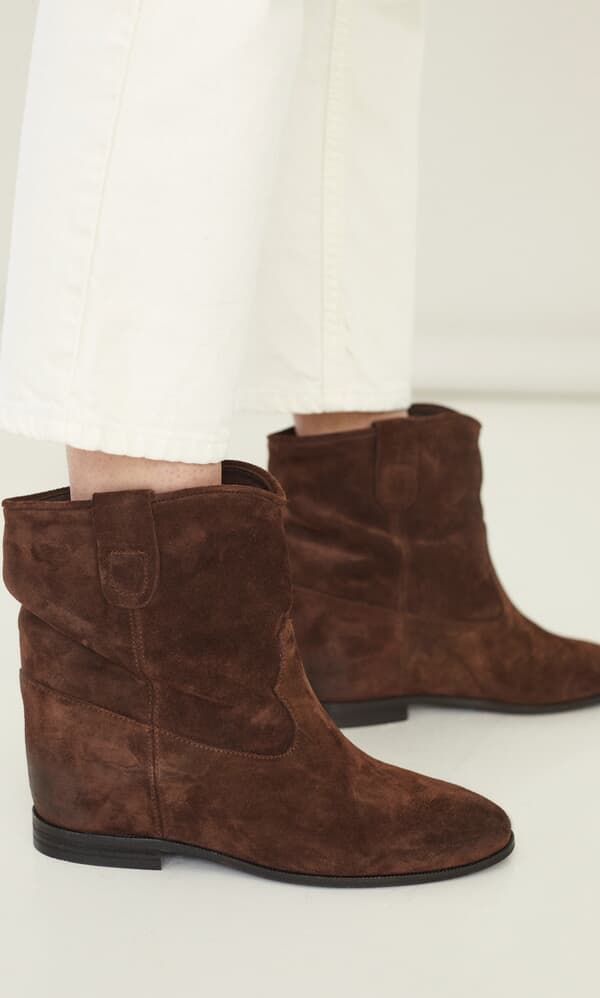 Elevated suede boots