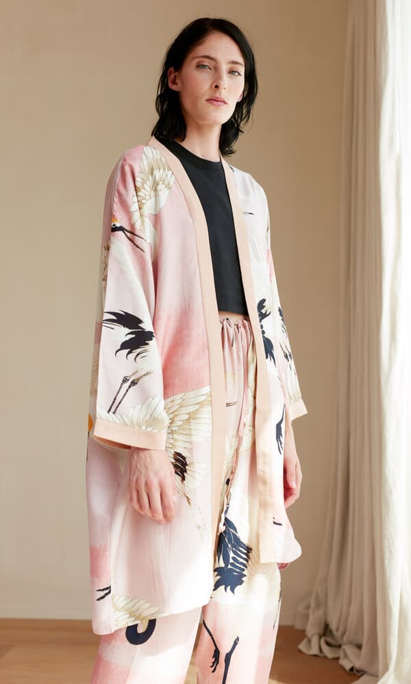 Crane kimono