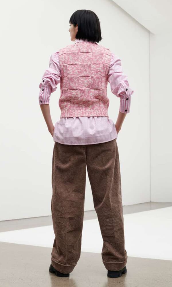 Pink knitted vest by Ganni