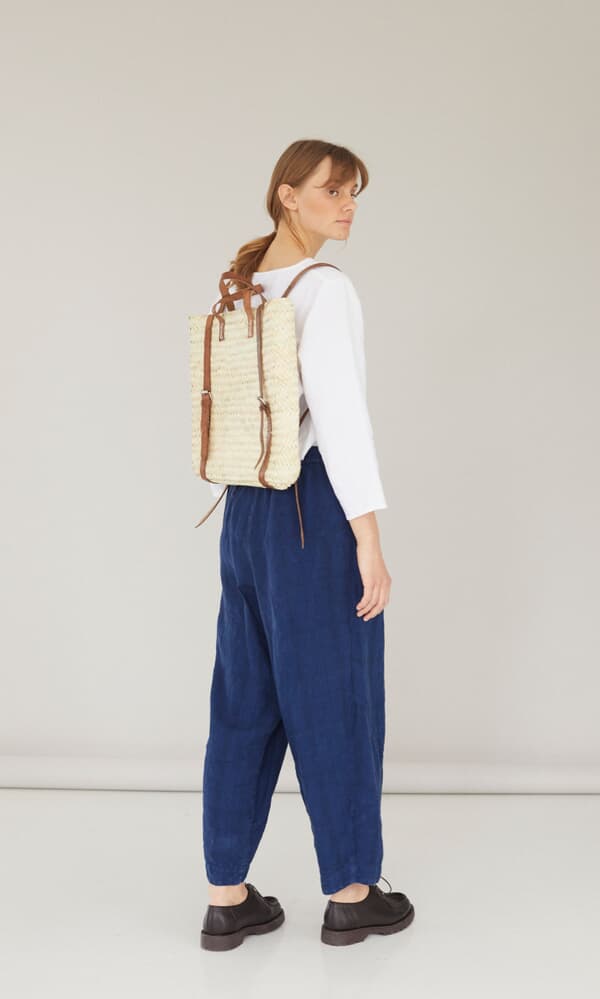 Wicker satchel backpack