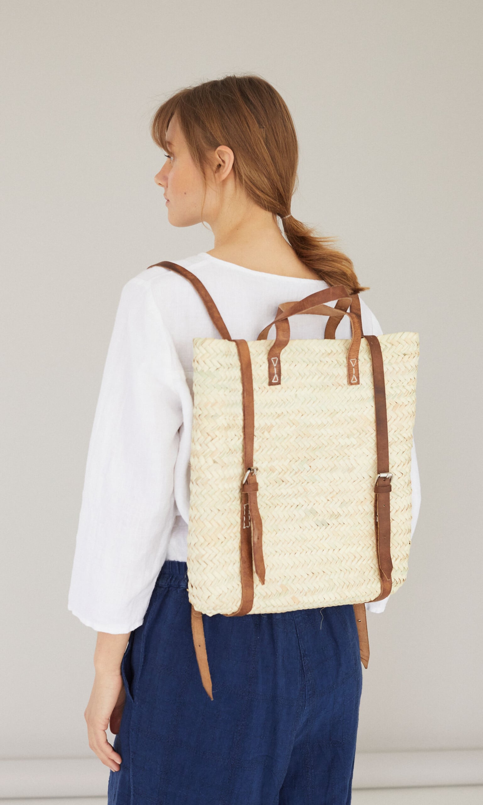 Wicker satchel backpack - Plümo Ltd