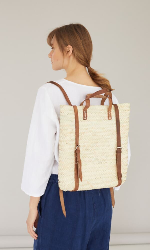 Wicker satchel backpack