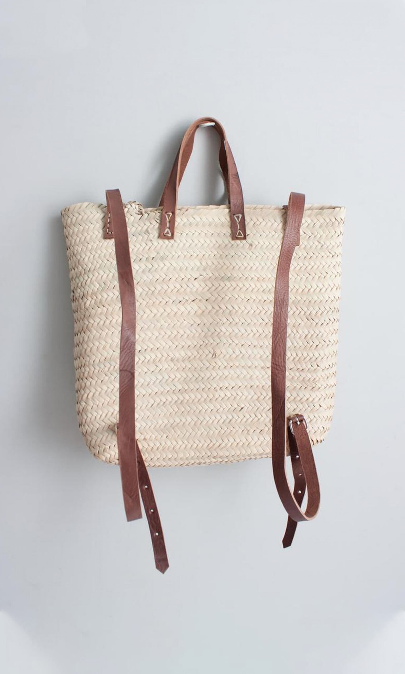 Wicker satchel backpack