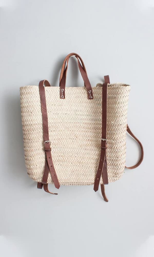 Wicker satchel backpack