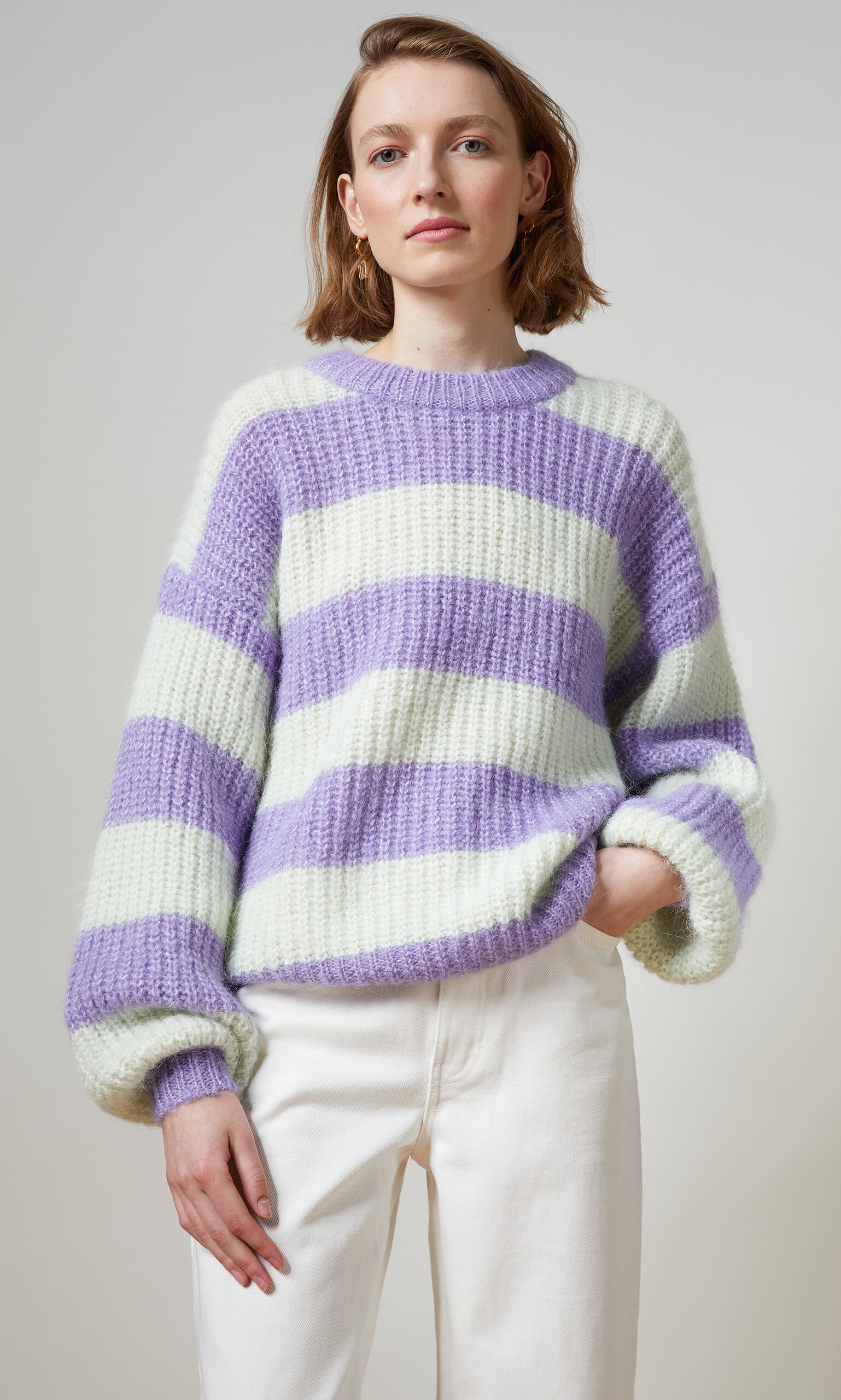Violet stripe jumper - Plümo Ltd