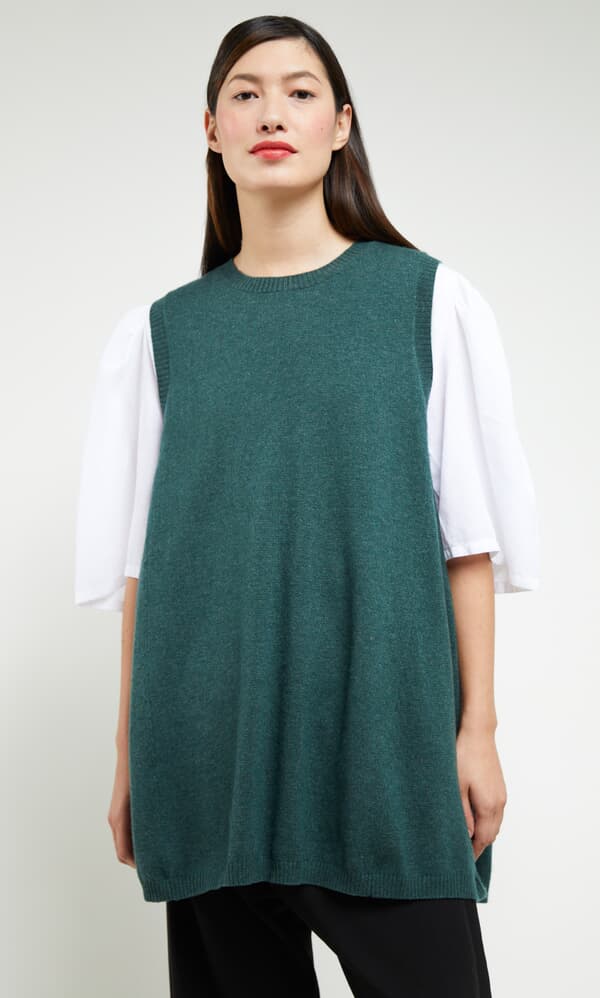Pine cashmere vest