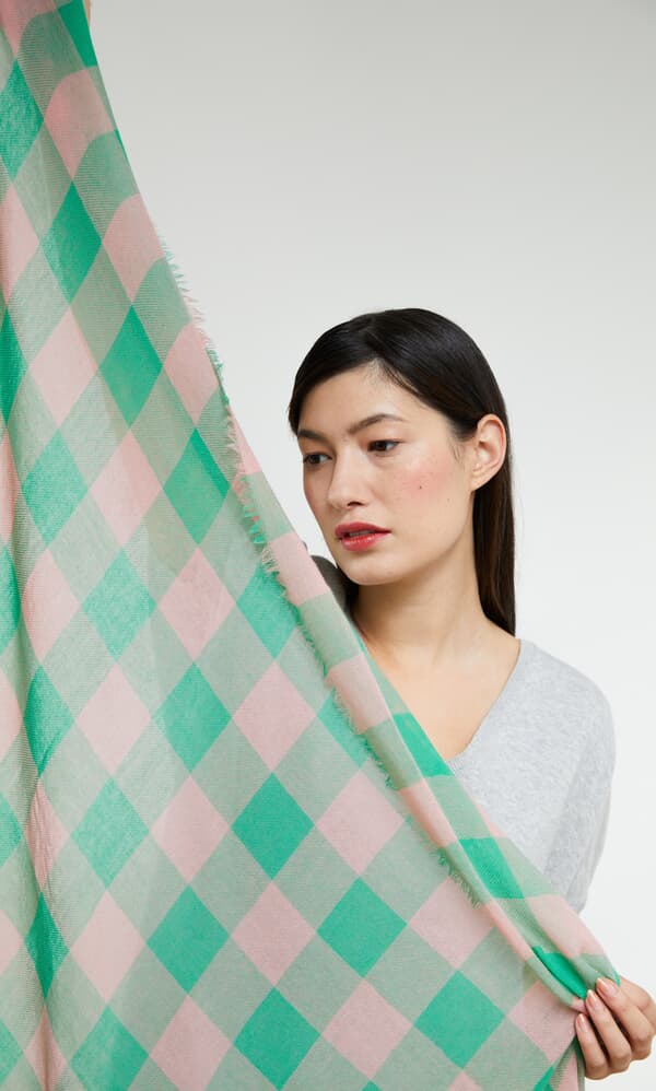 Green gingham scarf