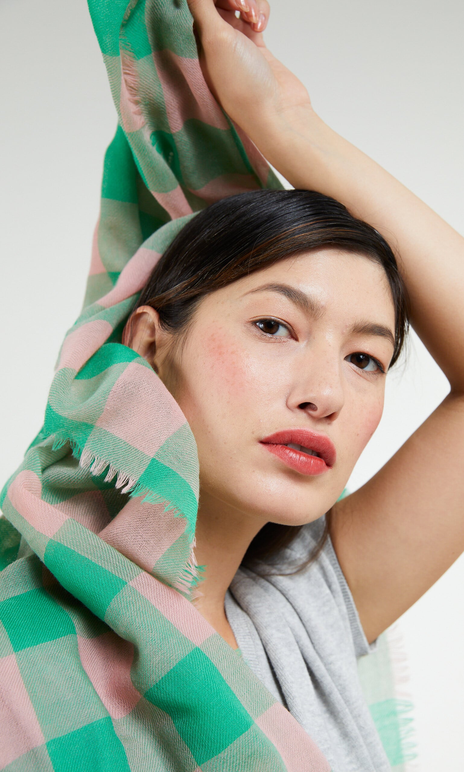Green gingham scarf