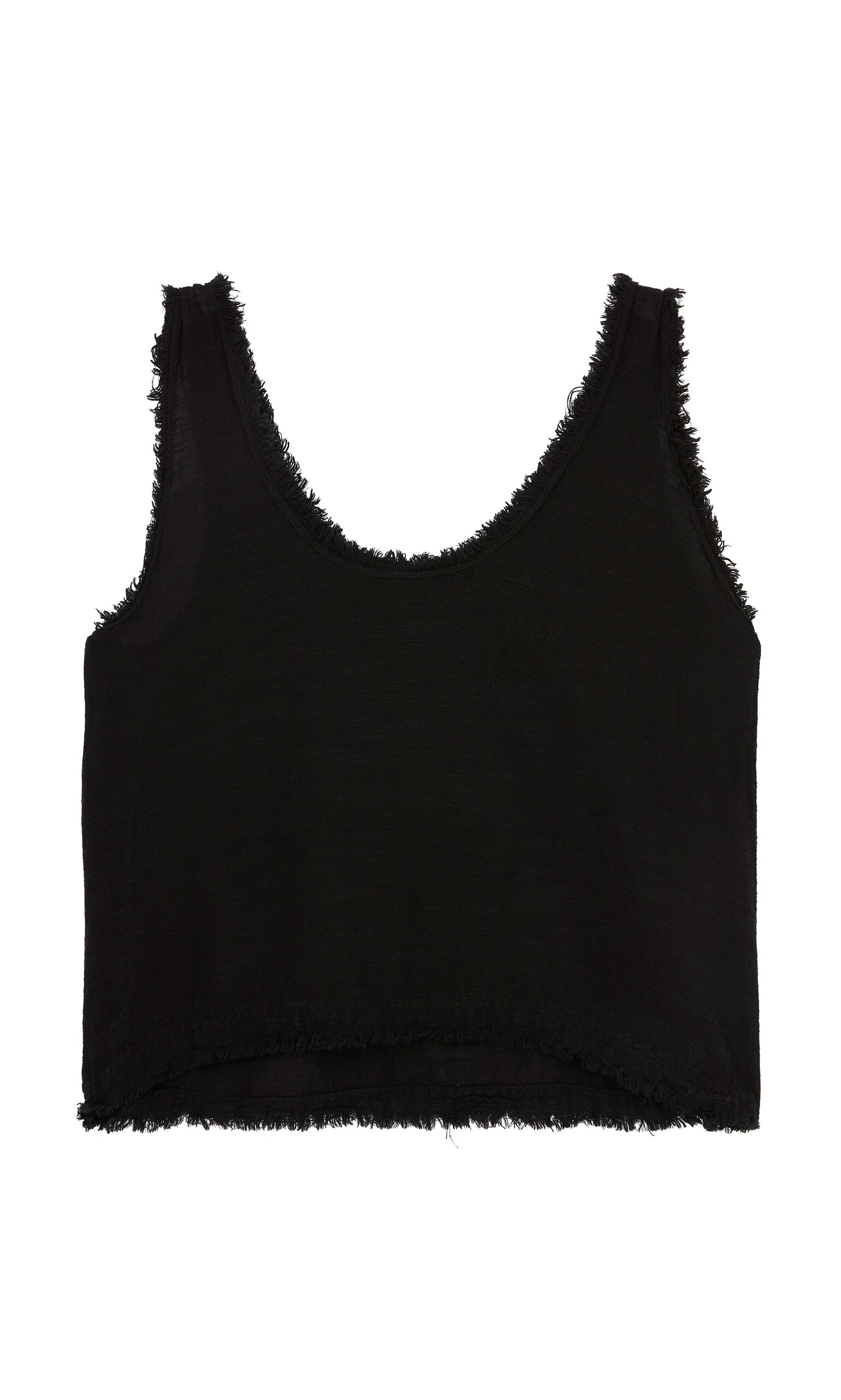 Black frayed tank top
