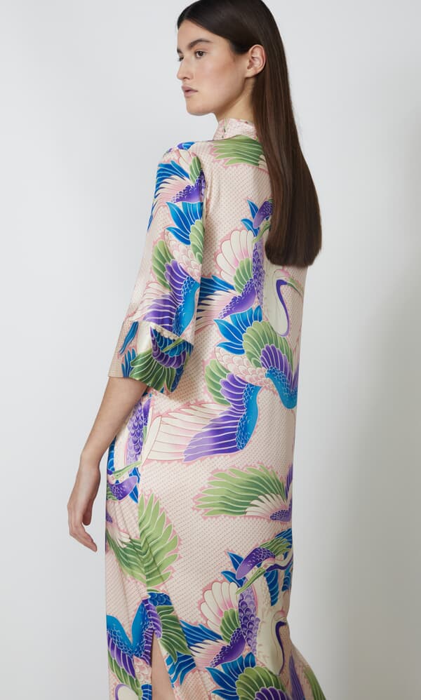 Crane Silk Dress