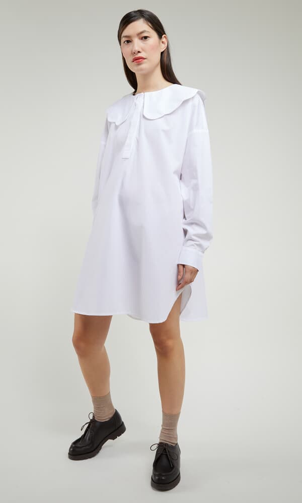Scallop collar blouse
