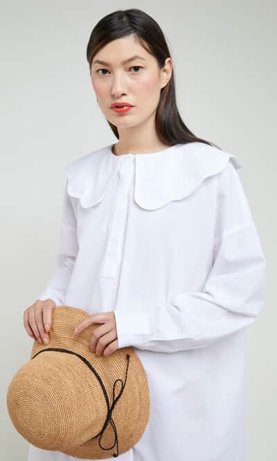 Scallop collar blouse - Plümo Ltd 