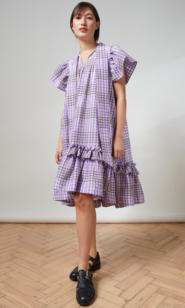 Lavender ruffle dress