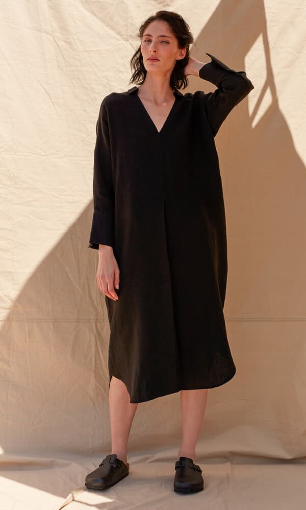 Artist Linen dress - coal