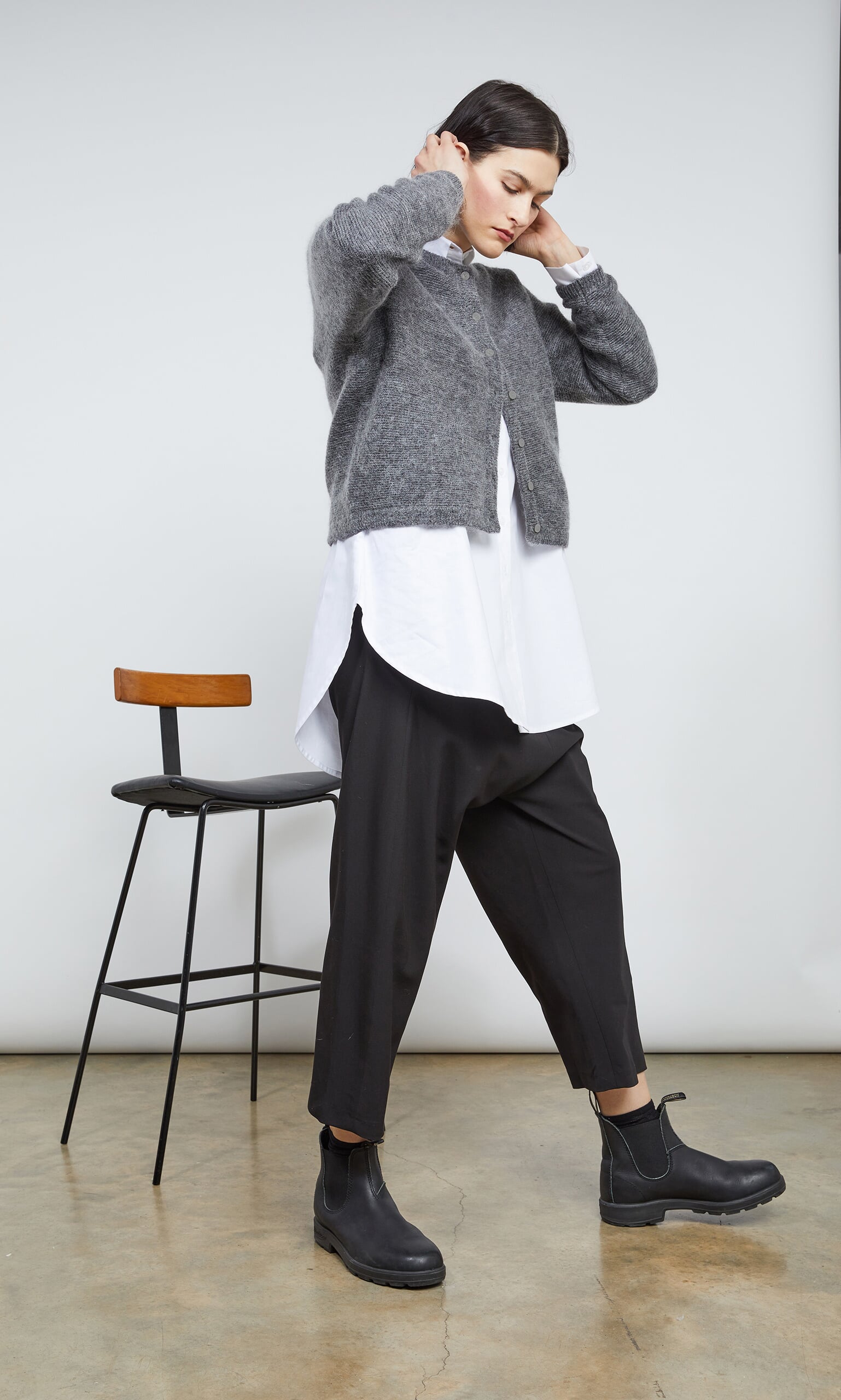 Grey button cardigan