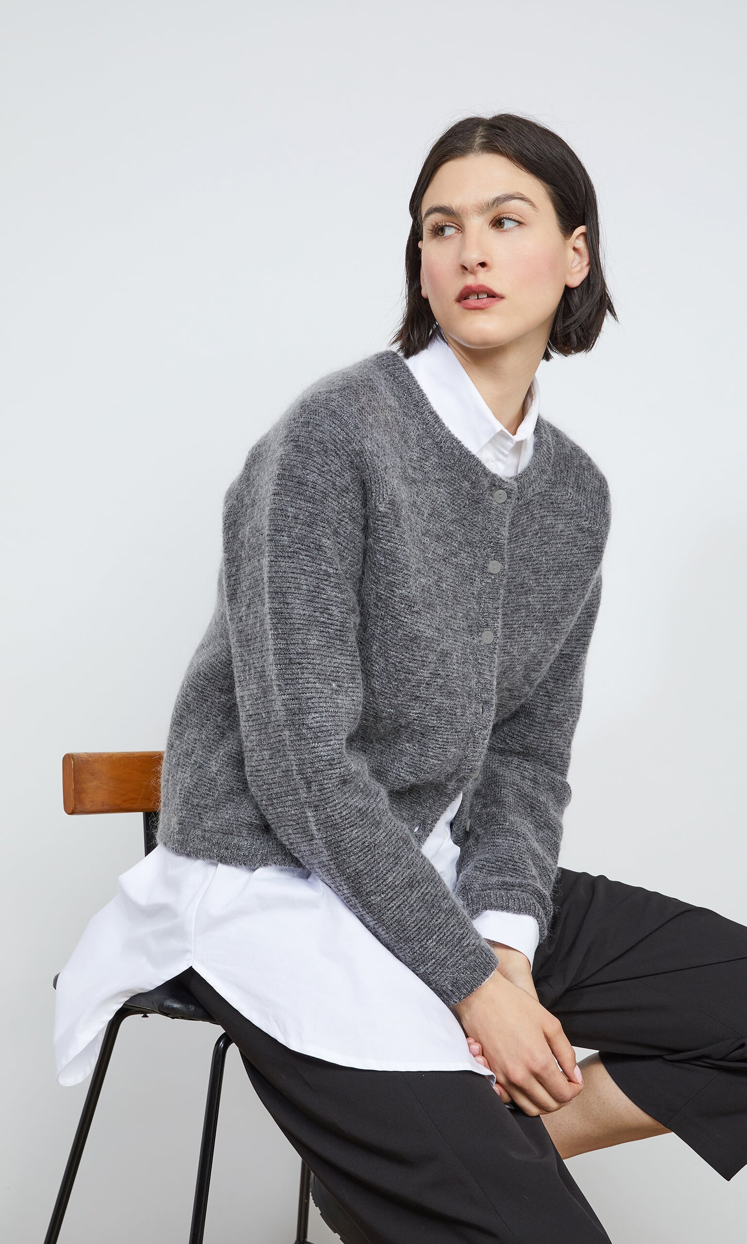 Grey button cardigan