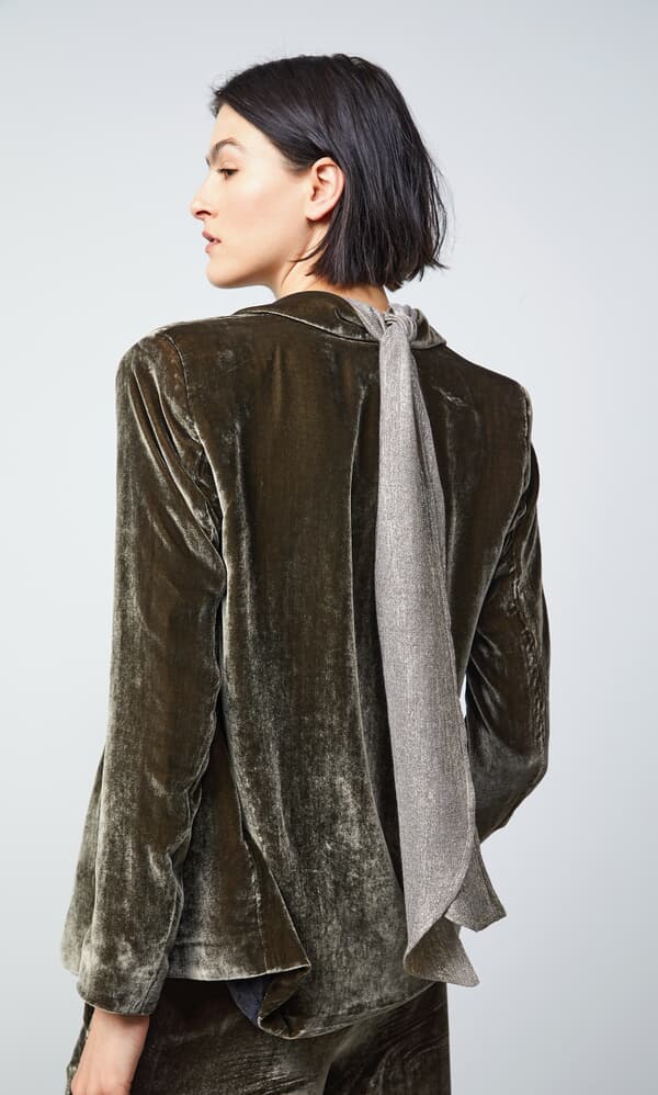 Sage velvet jacket