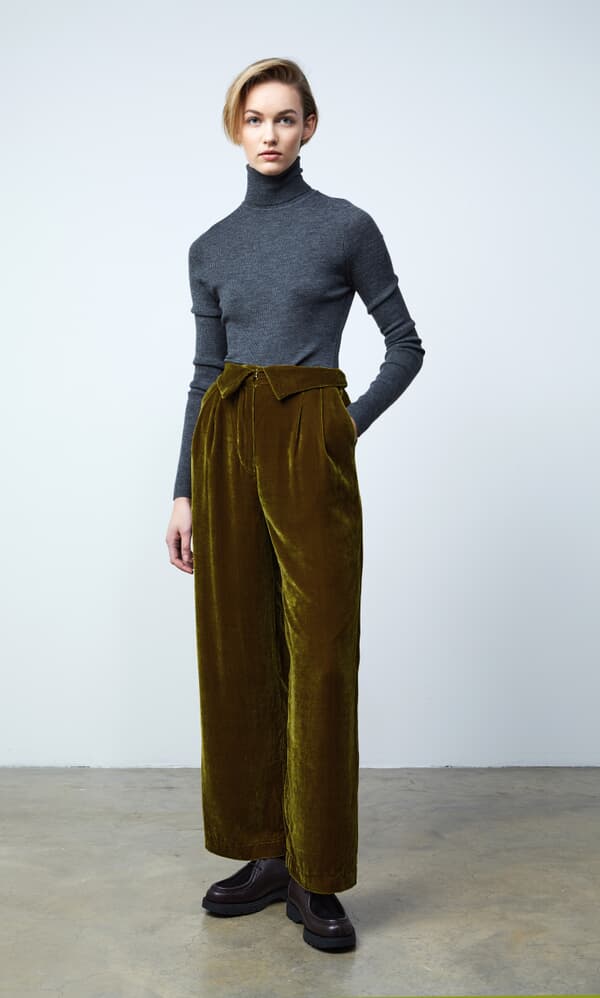 Tuxedo velvet pants