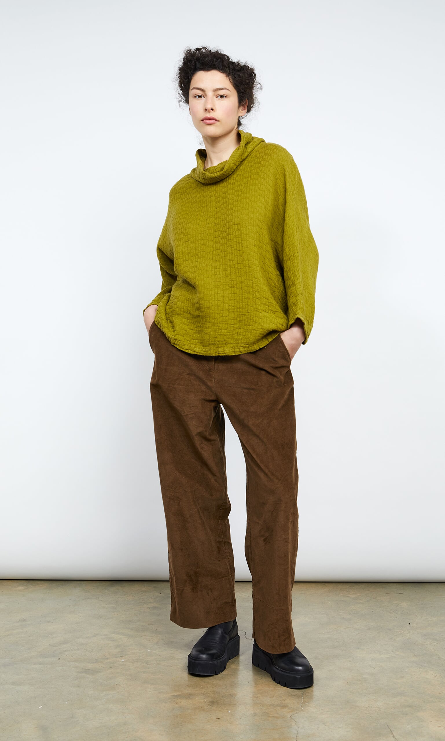 Lime cowl neck top