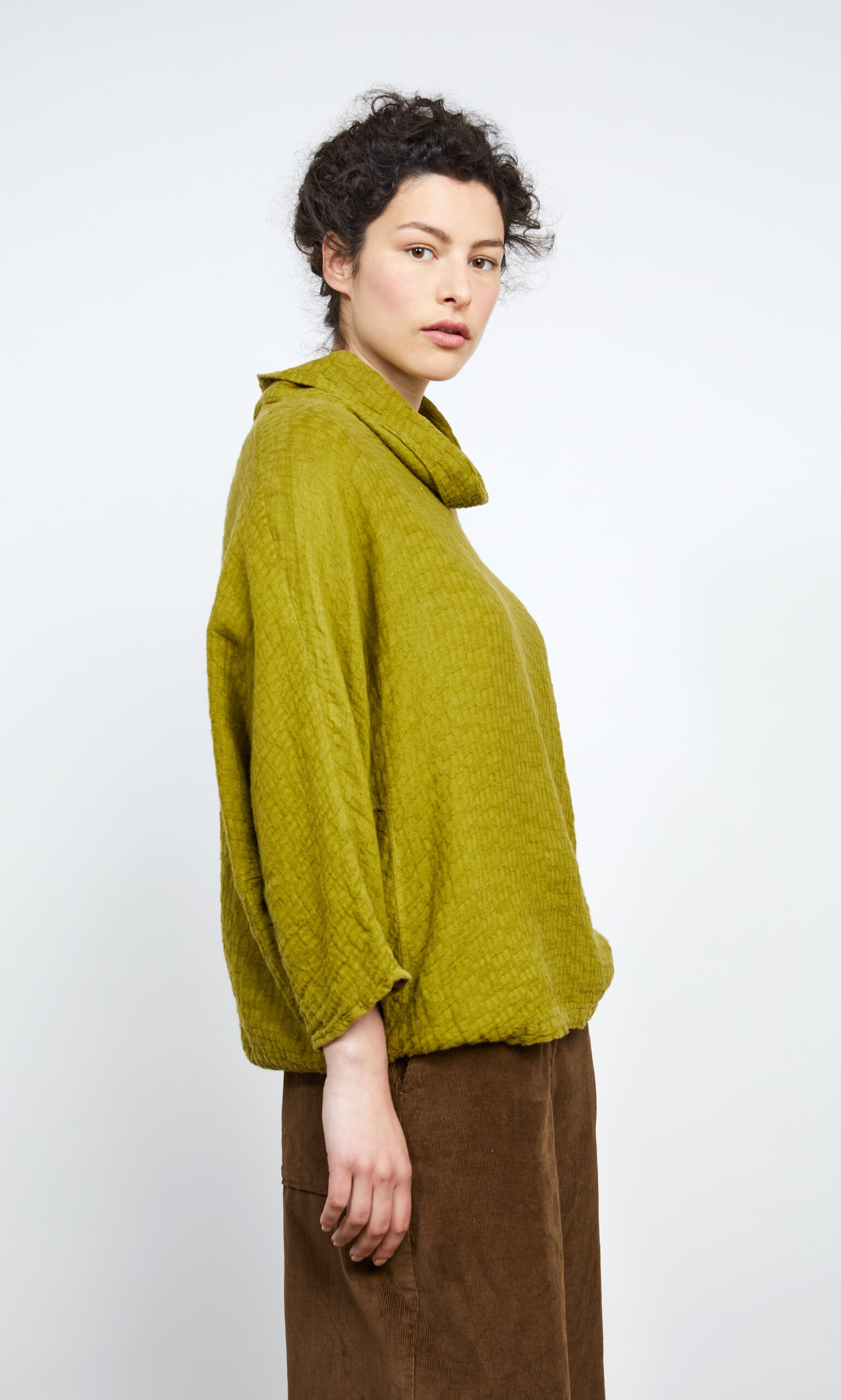 Lime cowl neck top