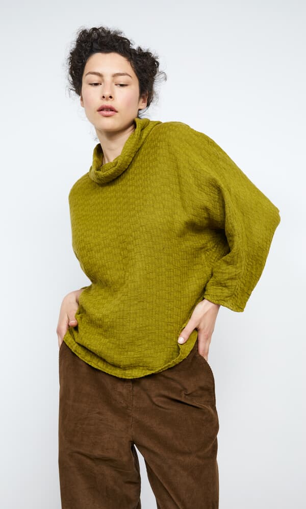 Lime cowl neck top