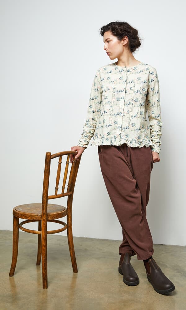 Ditsy frill blouse