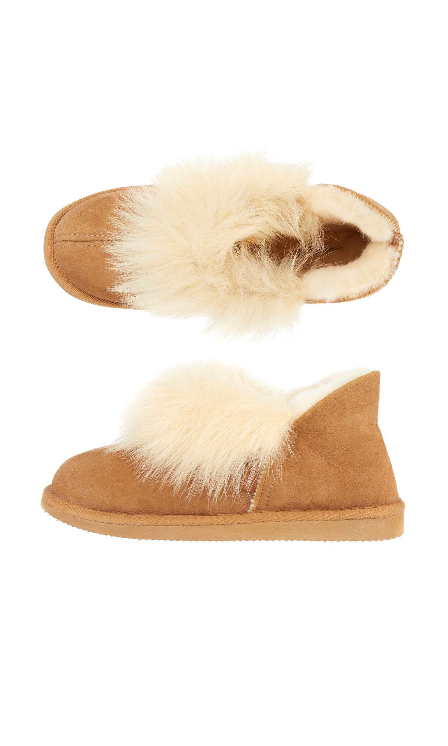 Tan suede slippers