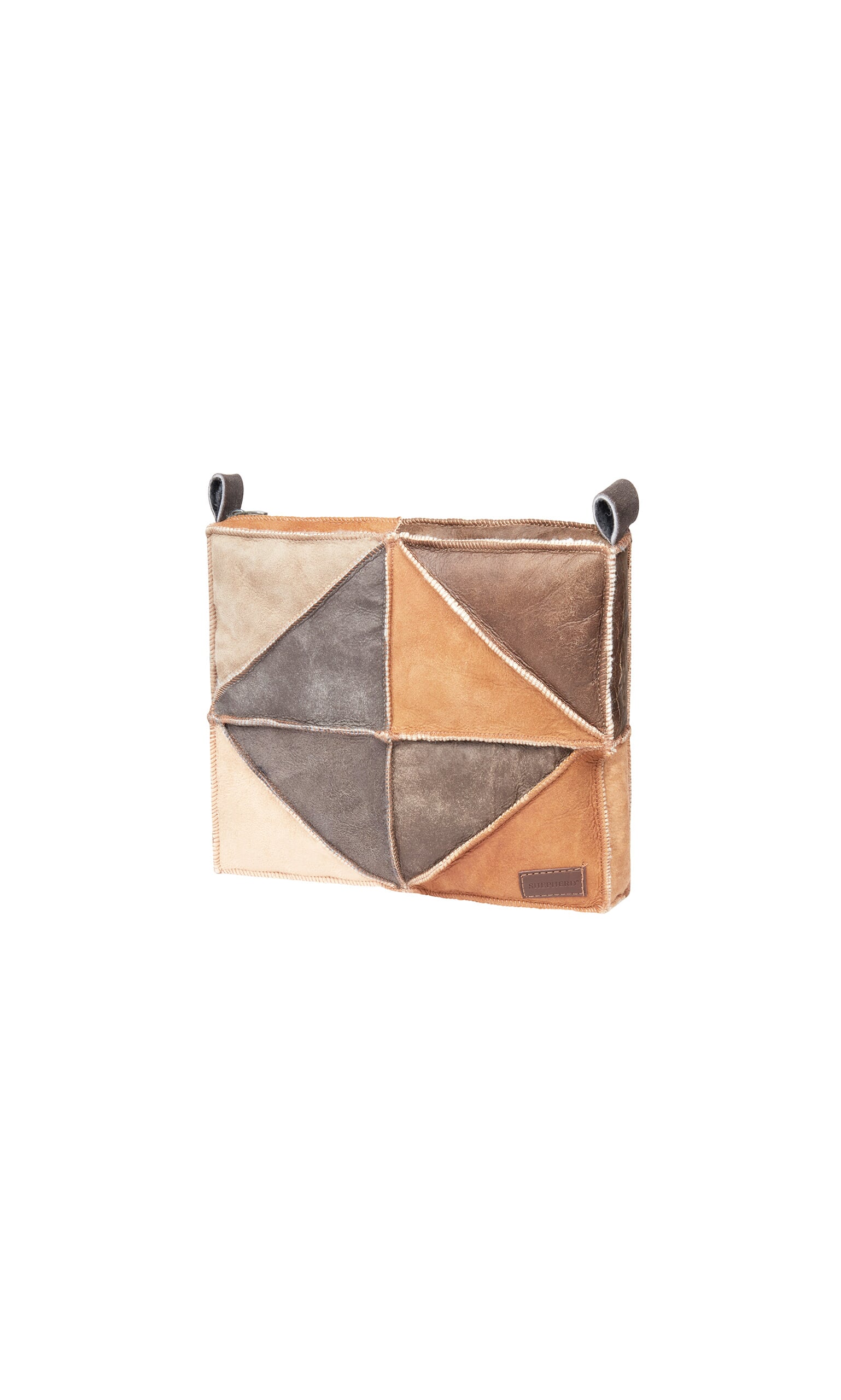 Leather patchwork pouch
