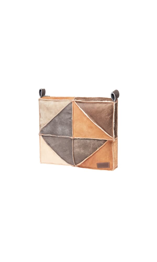 Leather patchwork pouch