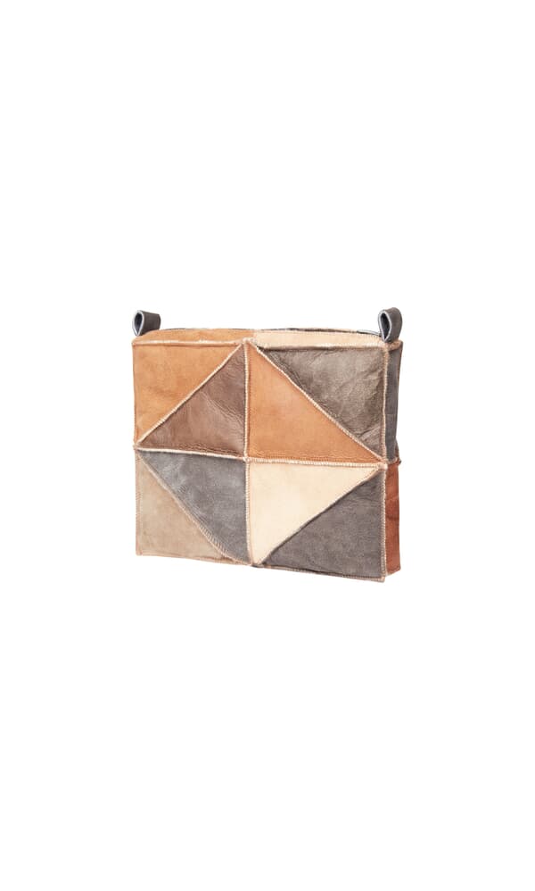 Leather patchwork pouch