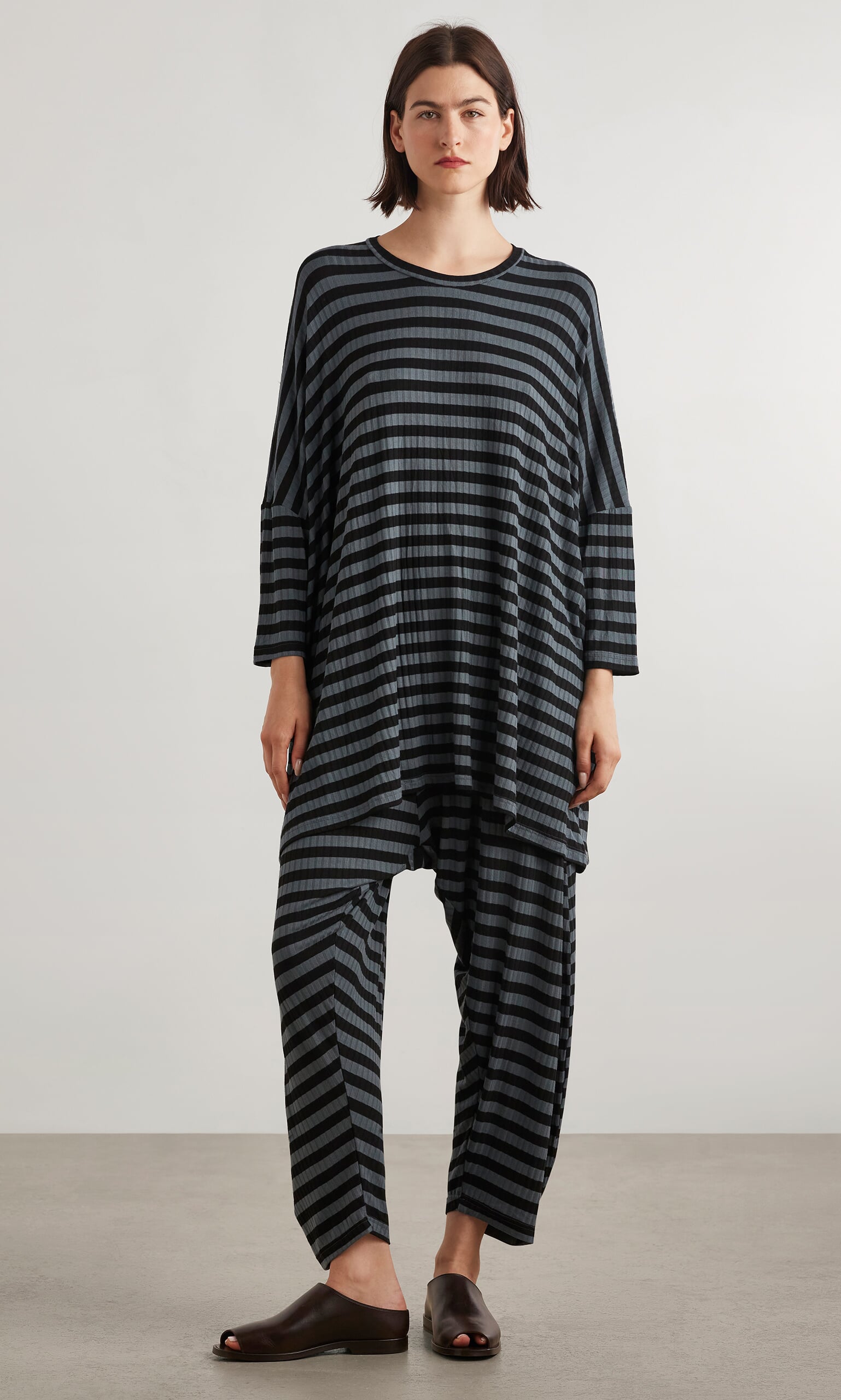 Mela jersey top - grey stripe