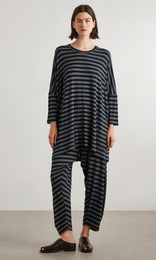 Mela jersey top - grey stripe