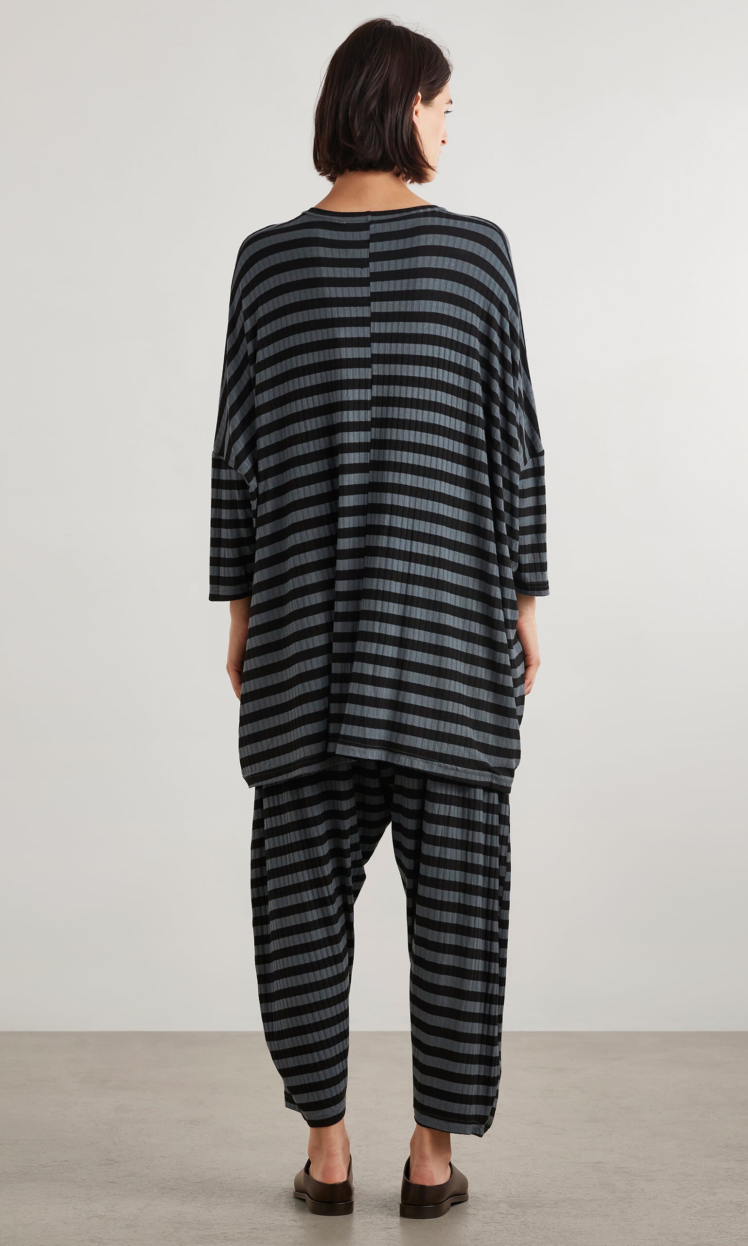 Mela jersey top - grey stripe