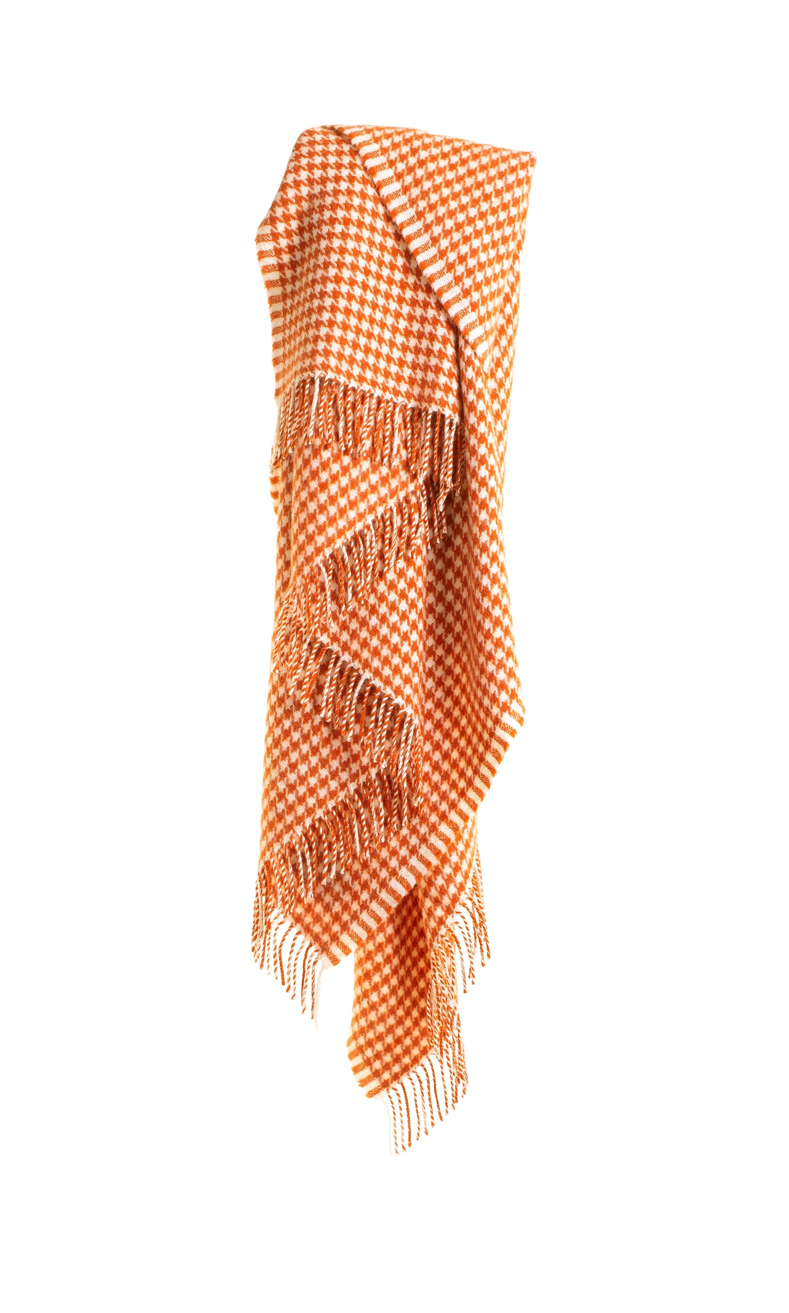 Orange houndstooth throw