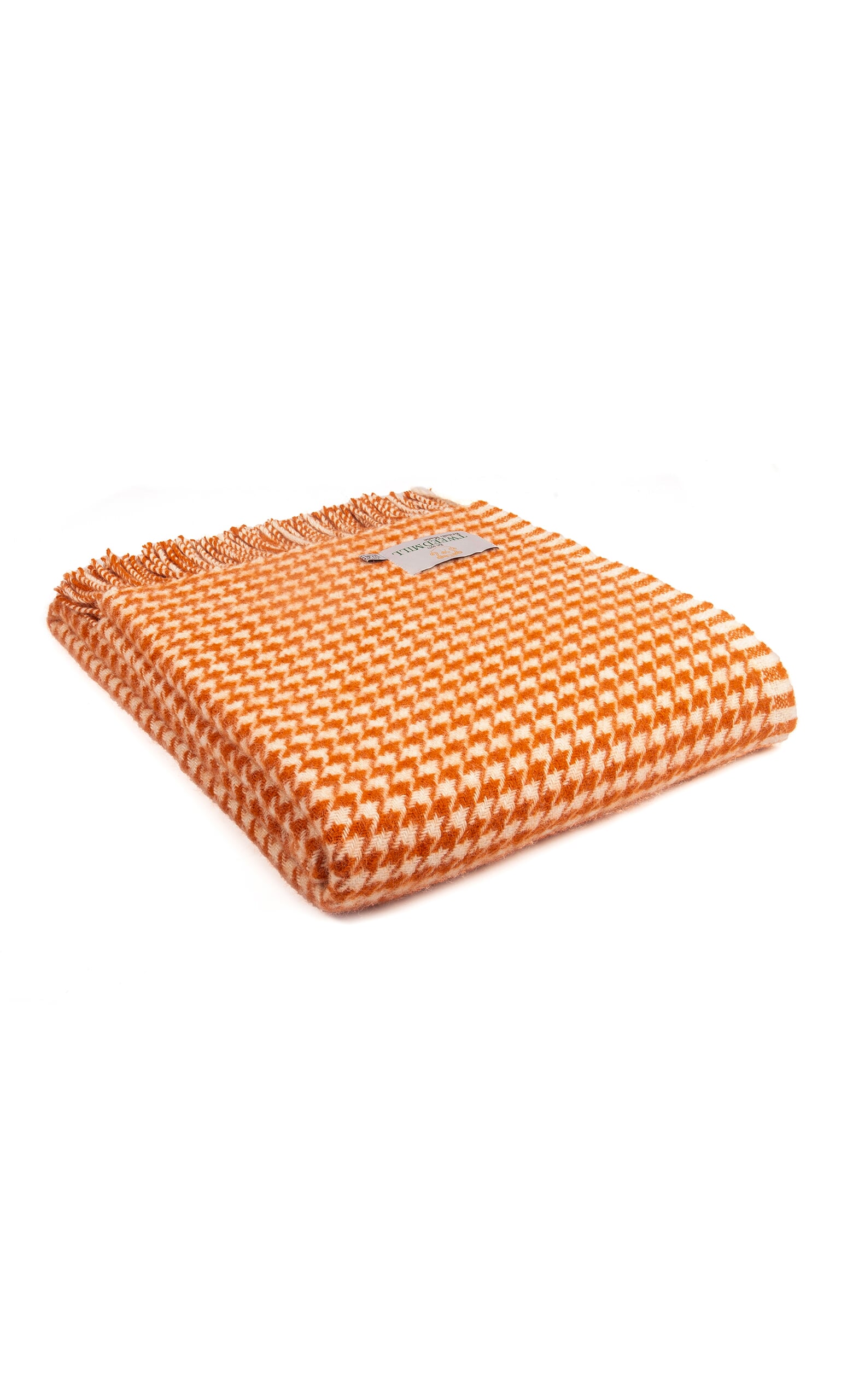 Orange houndstooth throw