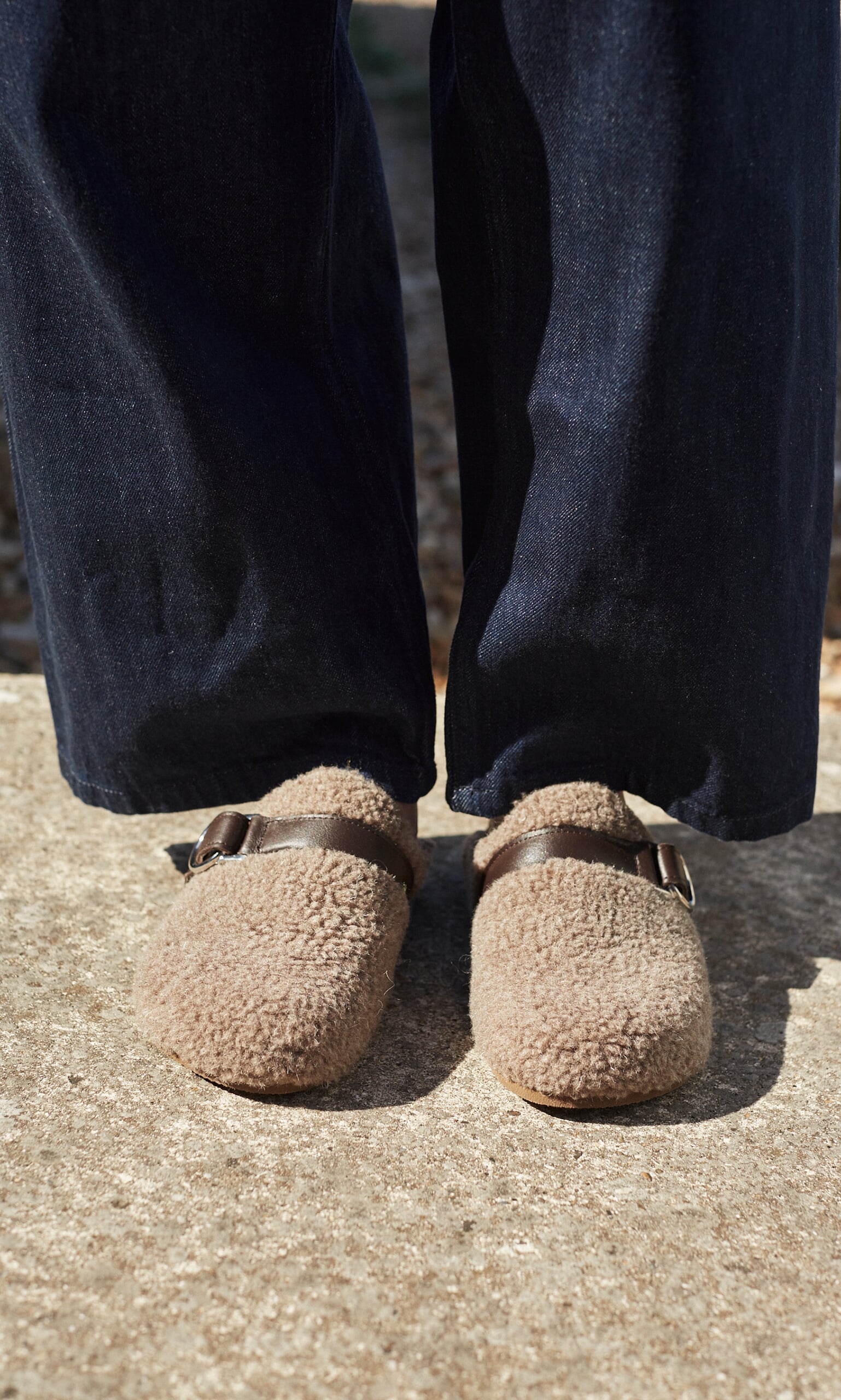 Sherling footbed sandals
