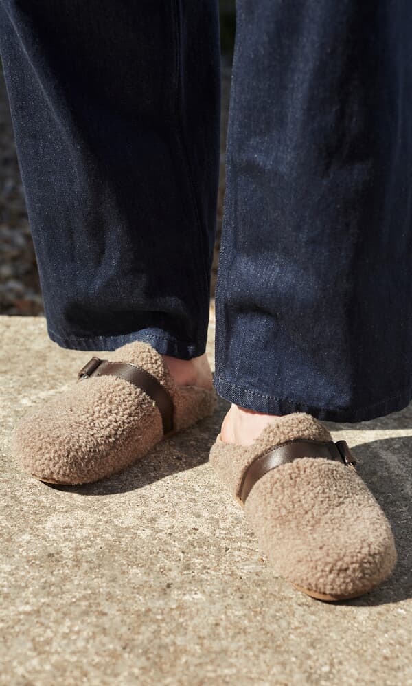 Sherling footbed sandals