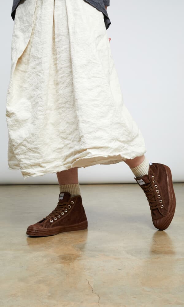 Brown cord hightops