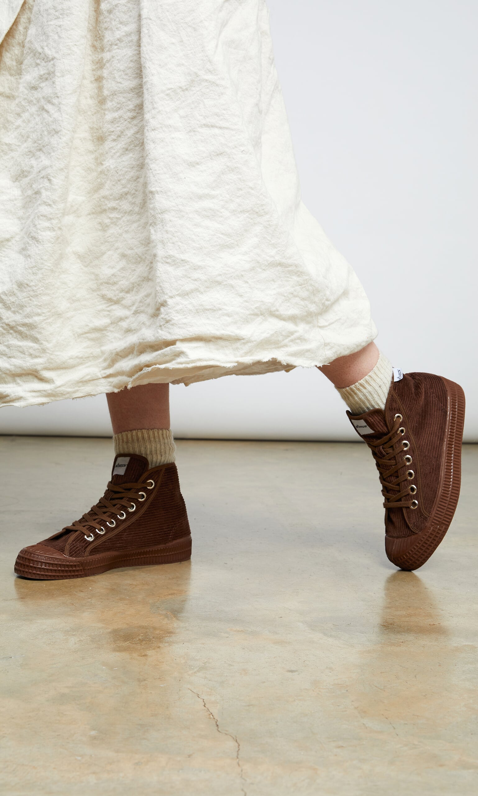 Brown cord hightops